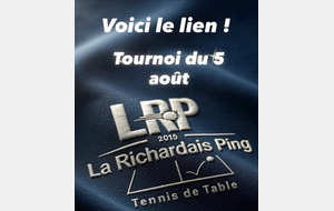 Inscriptions au tournoi du 5 août
