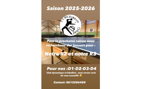 La Richardais Ping recrute 