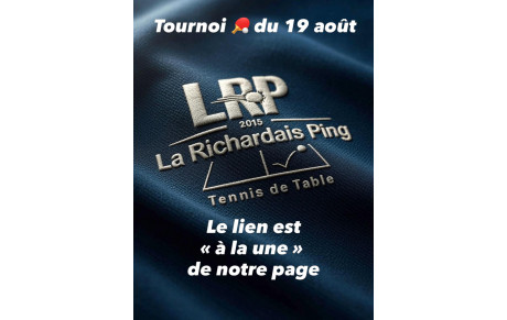 Inscriptions au tournoi du 19 août